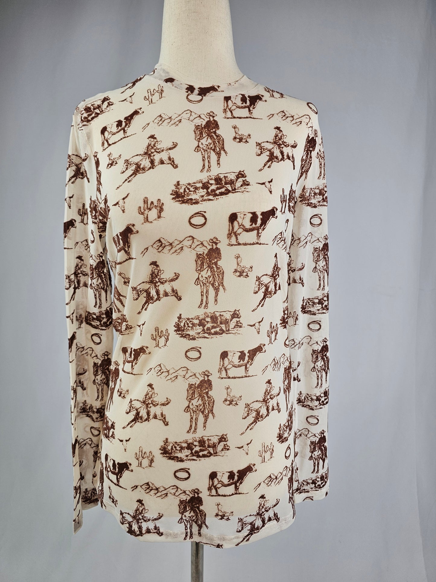 TZ101 Wild & Western Mesh Top