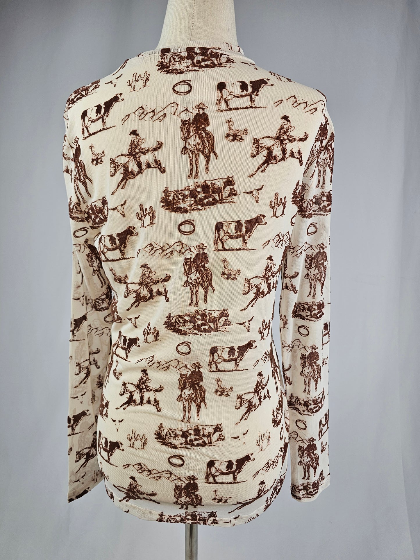 TZ101 Wild & Western Mesh Top