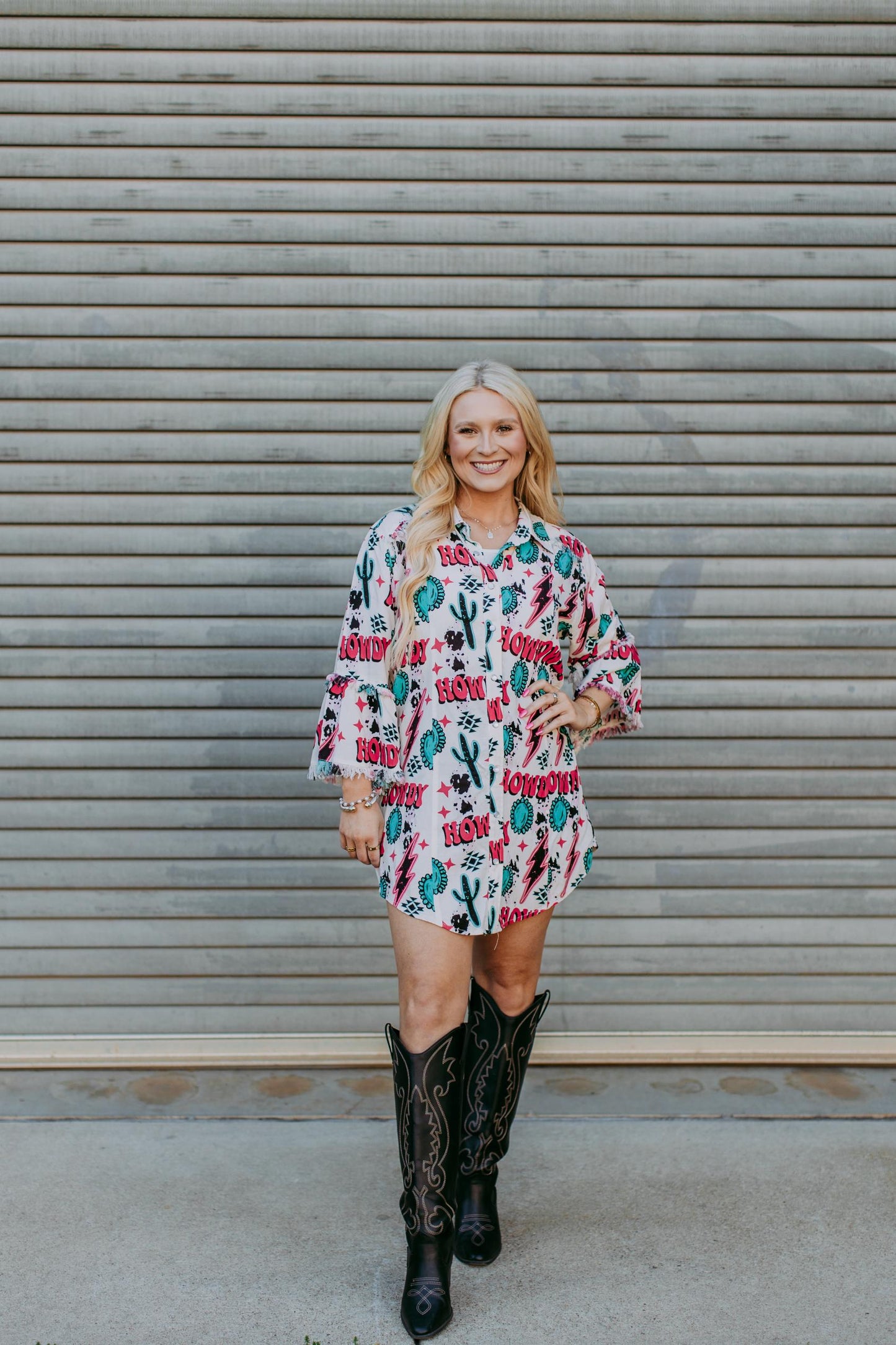 TZ92 Howdy Button Down Tunic