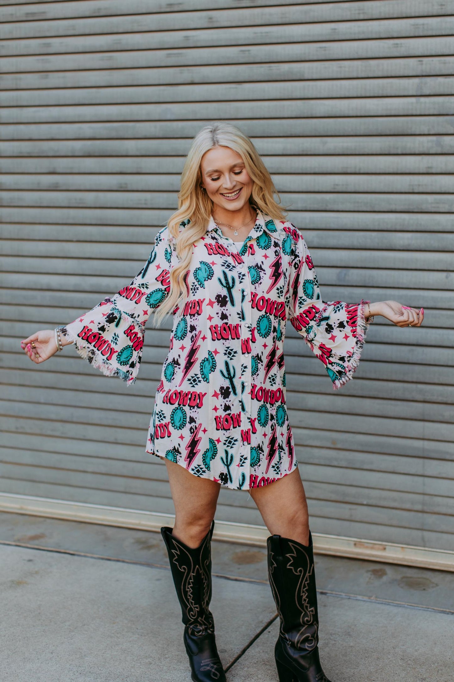 TZ92 Howdy Button Down Tunic