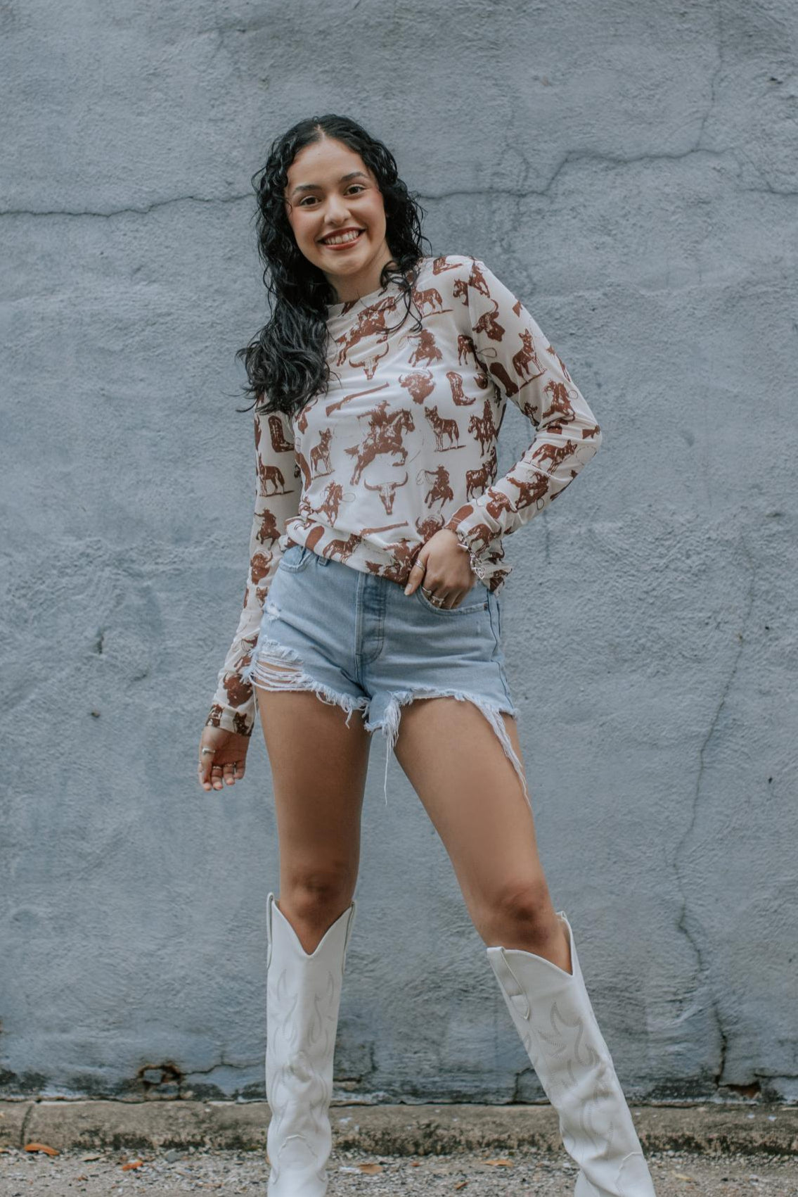 TZ104 Buffalo Dreams Mesh Top
