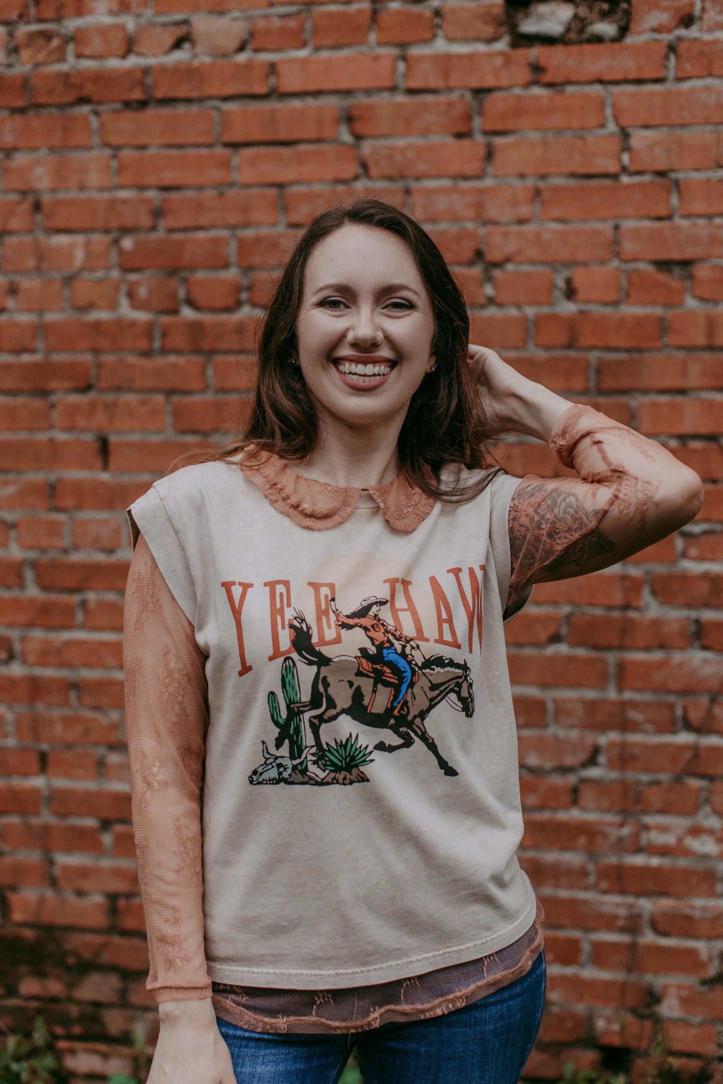 MK710 Yew Haw Cap Sleeve Tee