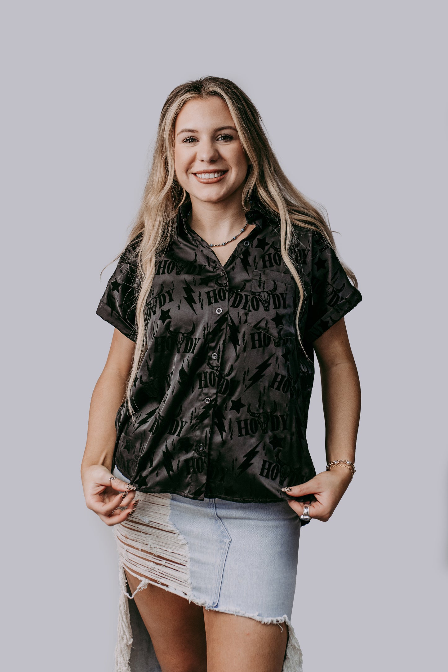 TZ80 3D Thunder roll button down shirt