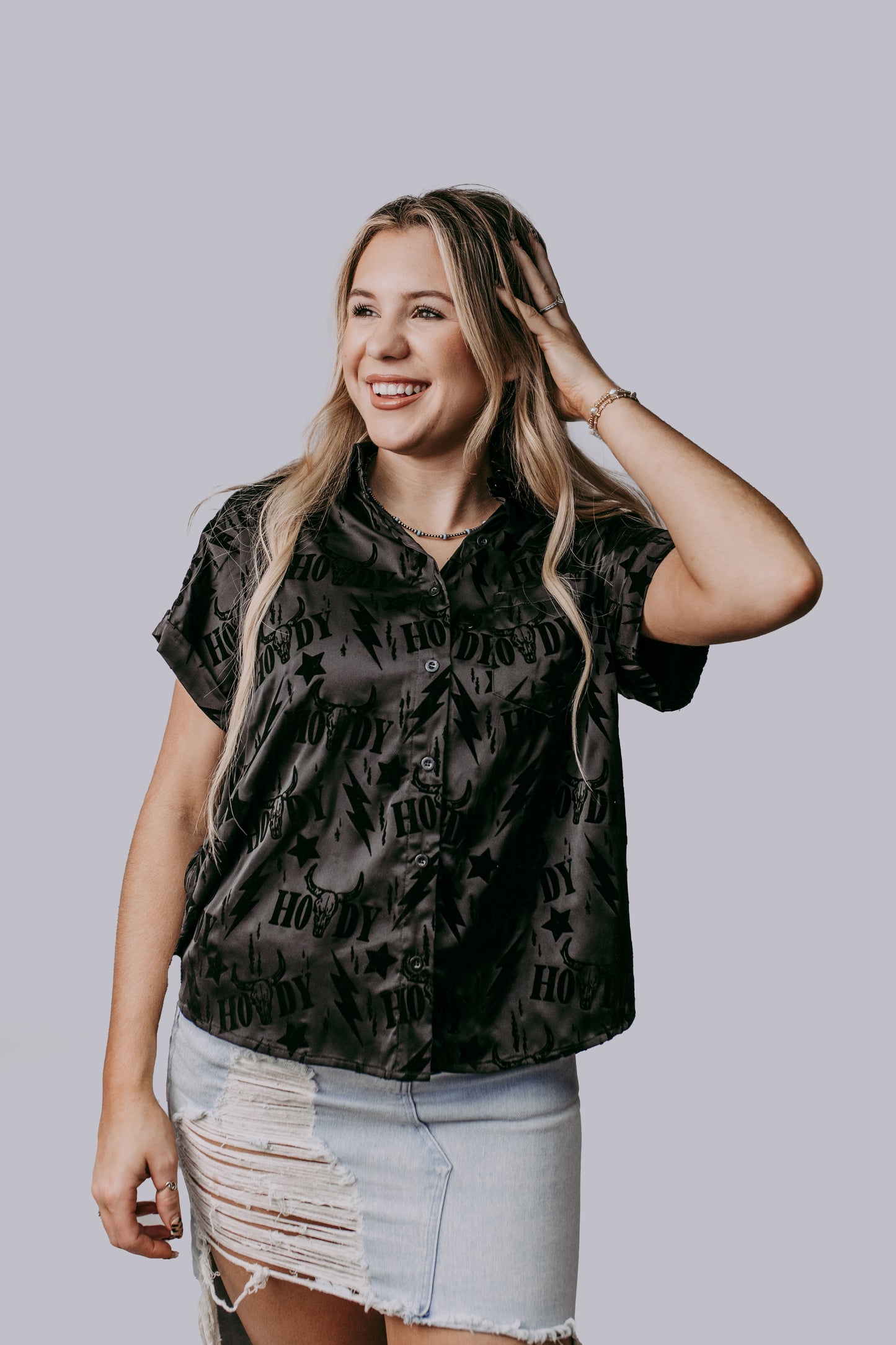 TZ80 3D Thunder roll button down shirt