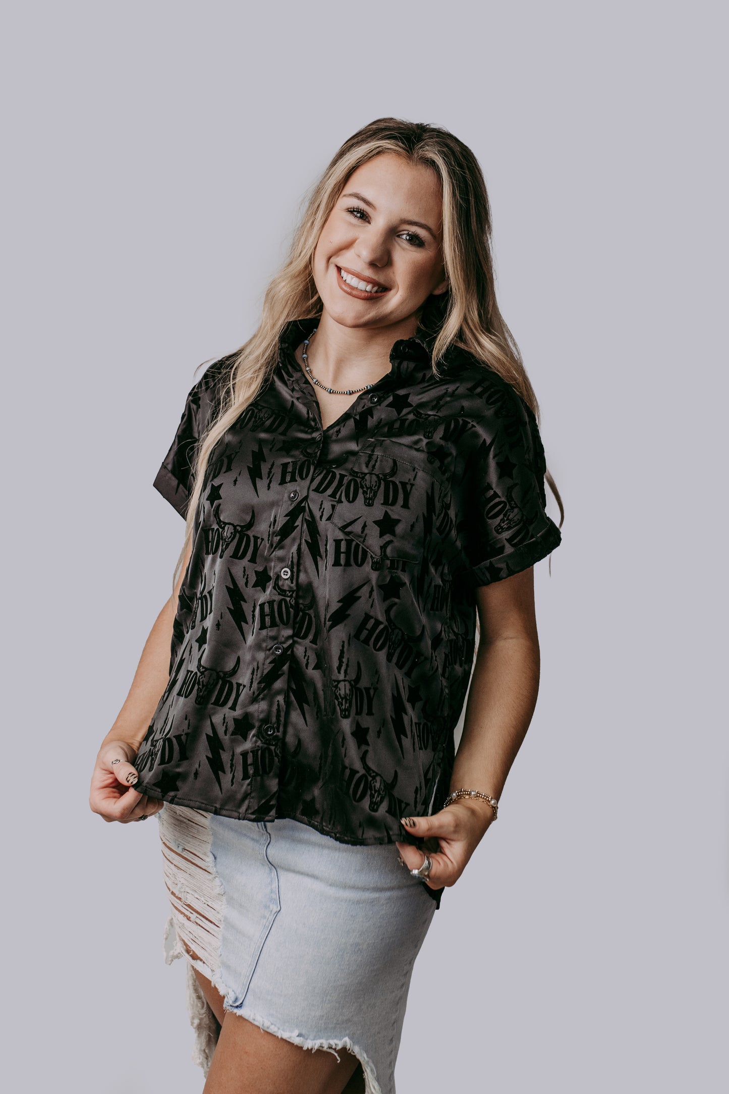 TZ80 3D Thunder roll button down shirt