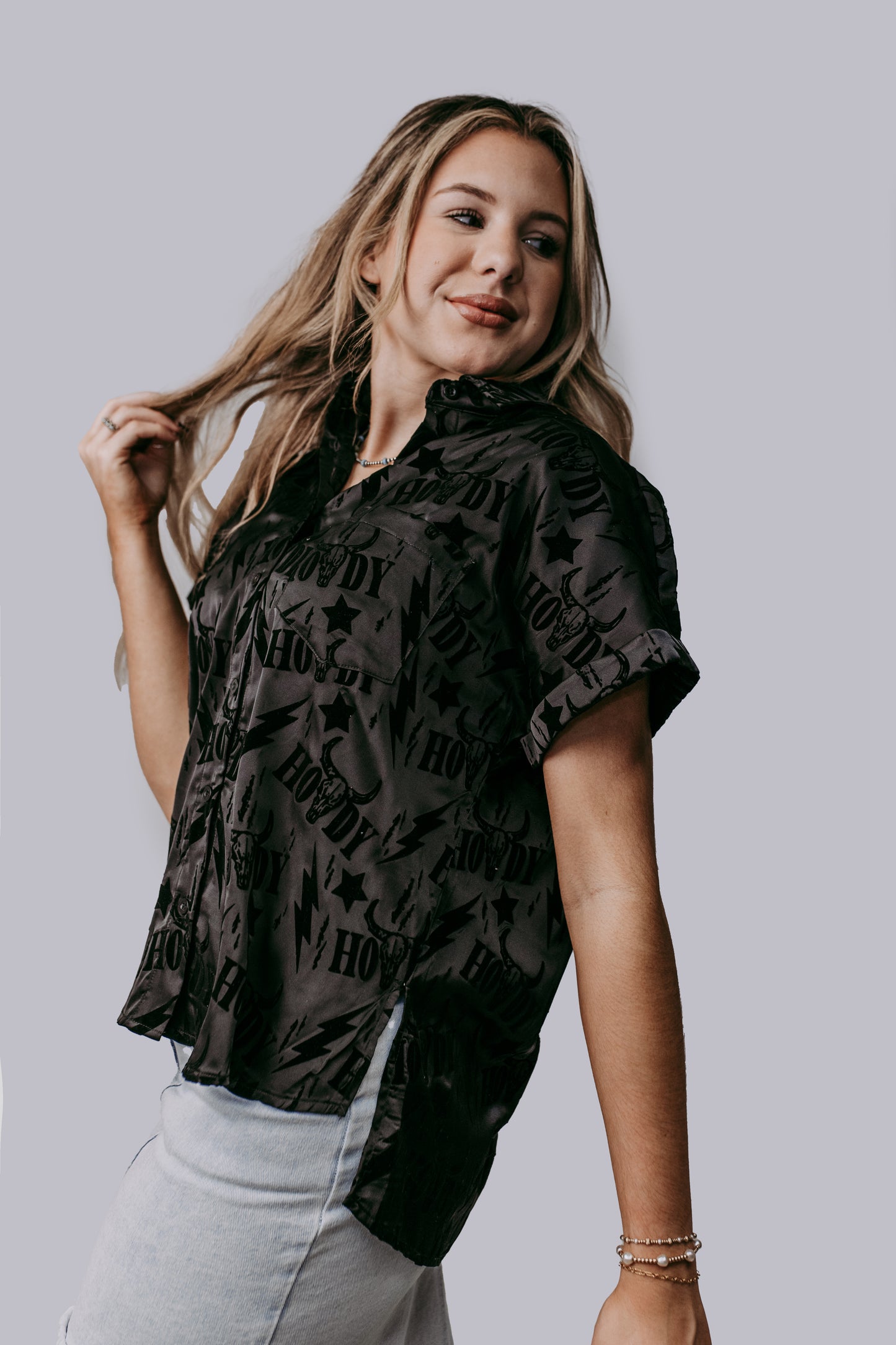 TZ80 3D Thunder roll button down shirt