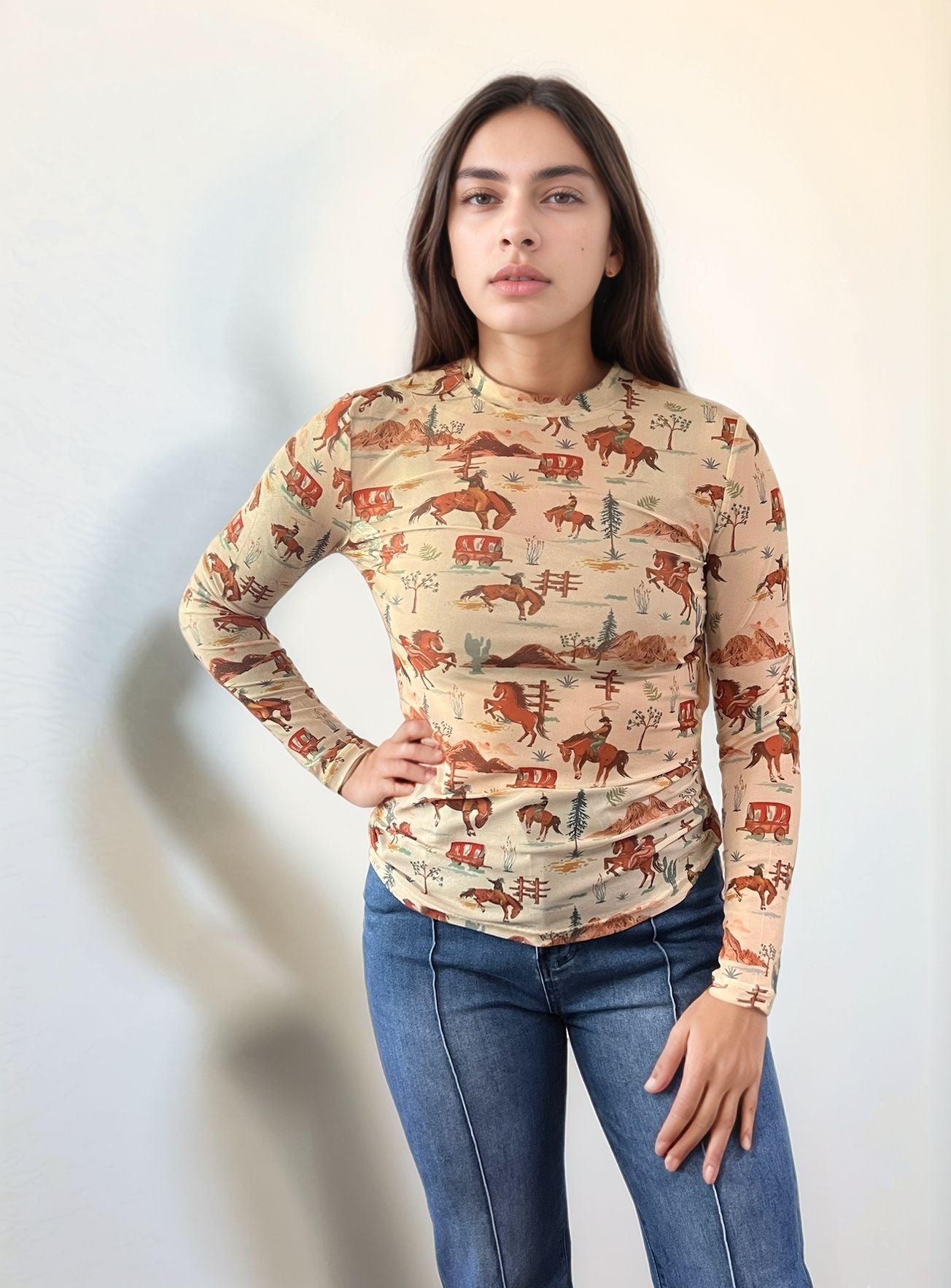 MK720 Urban Cowboy Mesh Top