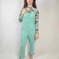 MK470 Acid Washed Jumpsuit - Turquoise