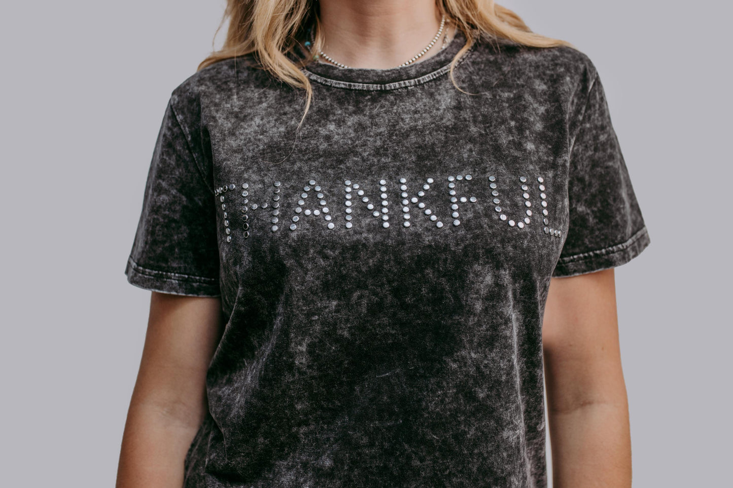 MK480 Thankful Acid Washed SL Tee - Charcoal