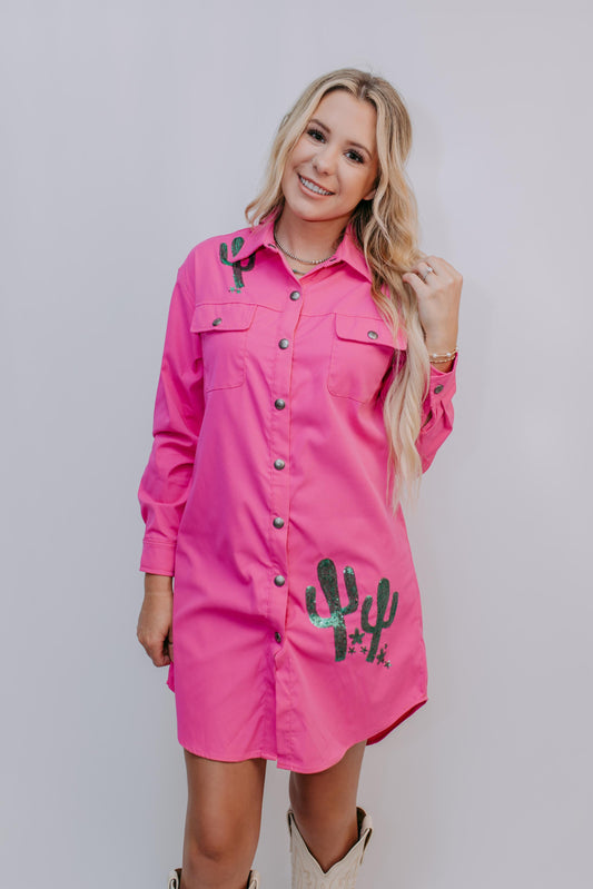 MK379 Cactus Shirt Dress