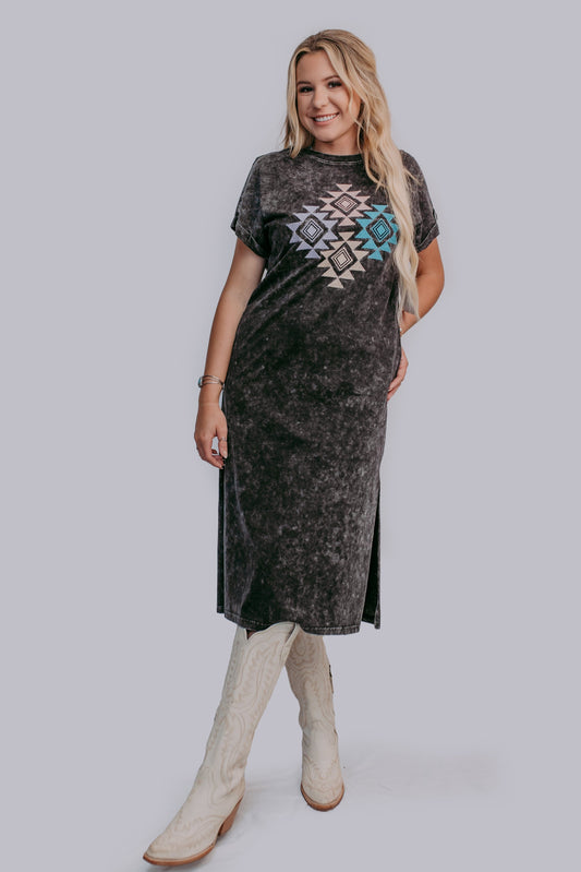 MK384 Aztec T Shirt Dress