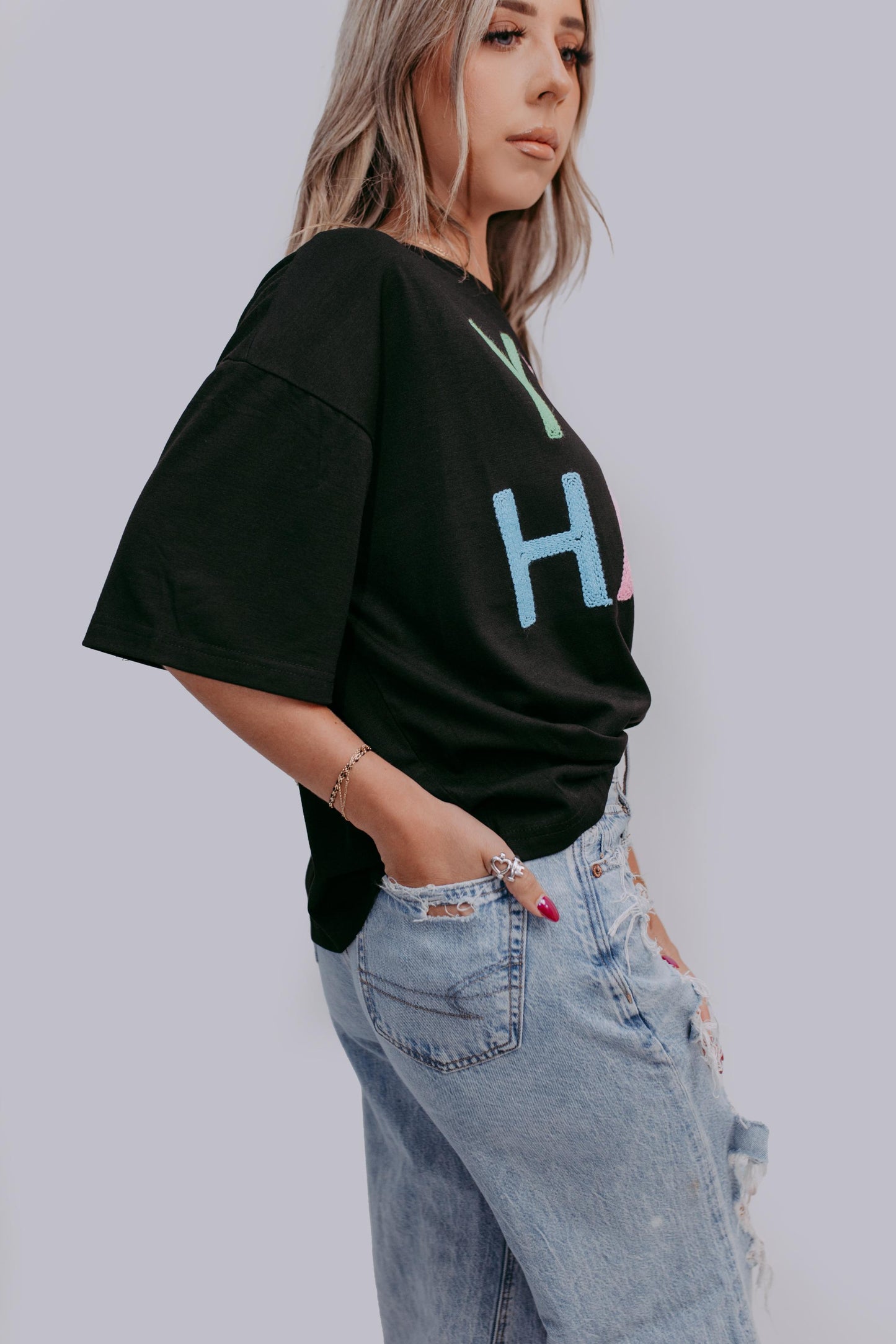 MK442 Yee Haw crop Tee