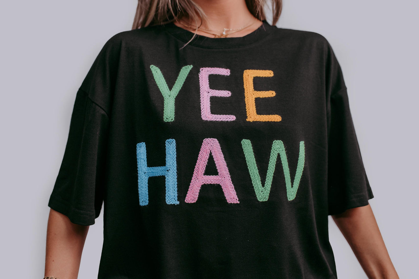 MK442 Yee Haw crop Tee