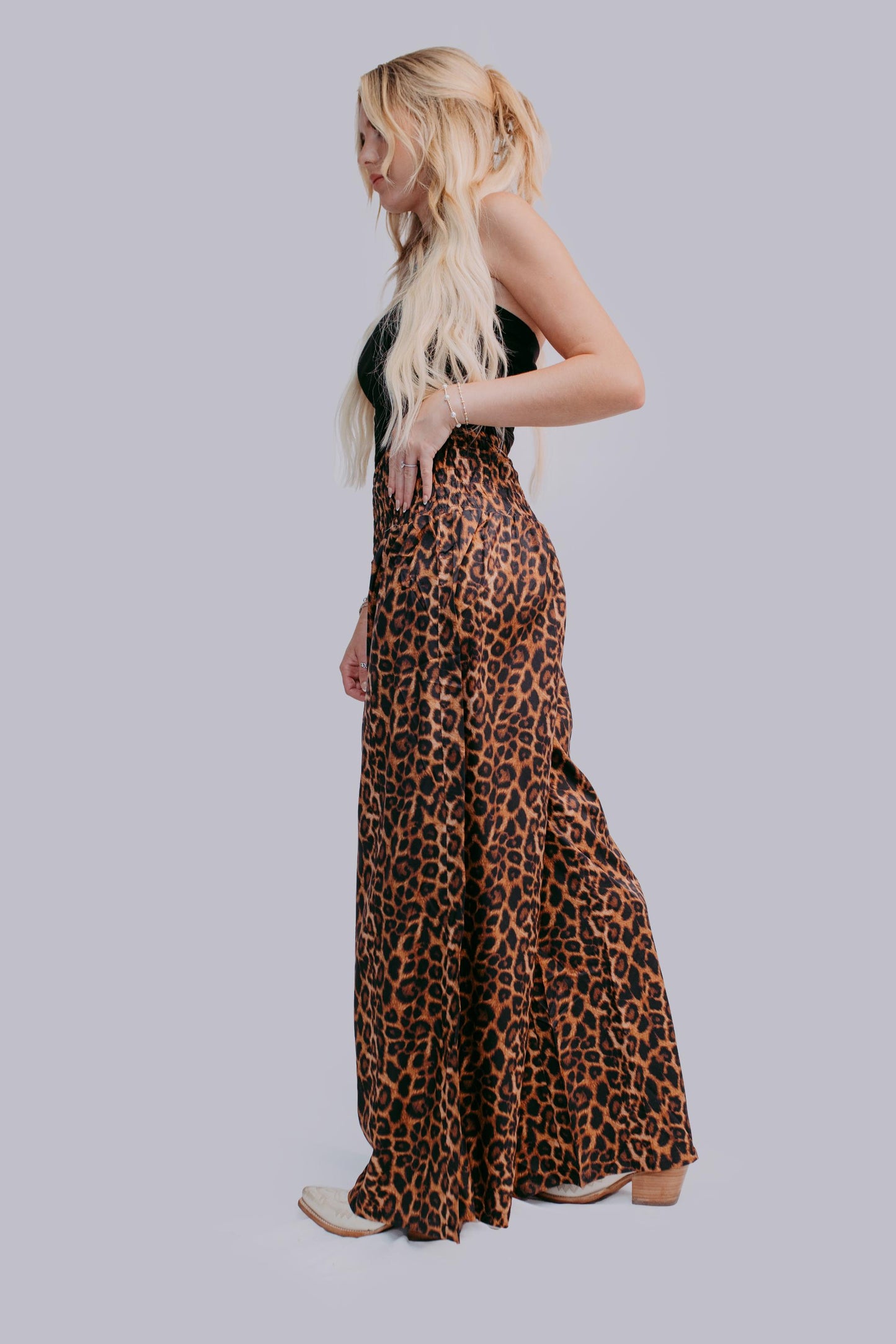 MK35 Loose Fit Leopard Bell Pants