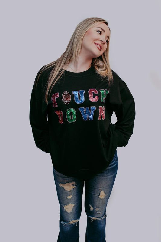 MK311 -Touch Down Sequin Beaded LS Tee