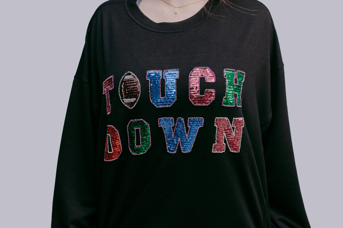 MK311 -Touch Down Sequin Beaded LS Tee