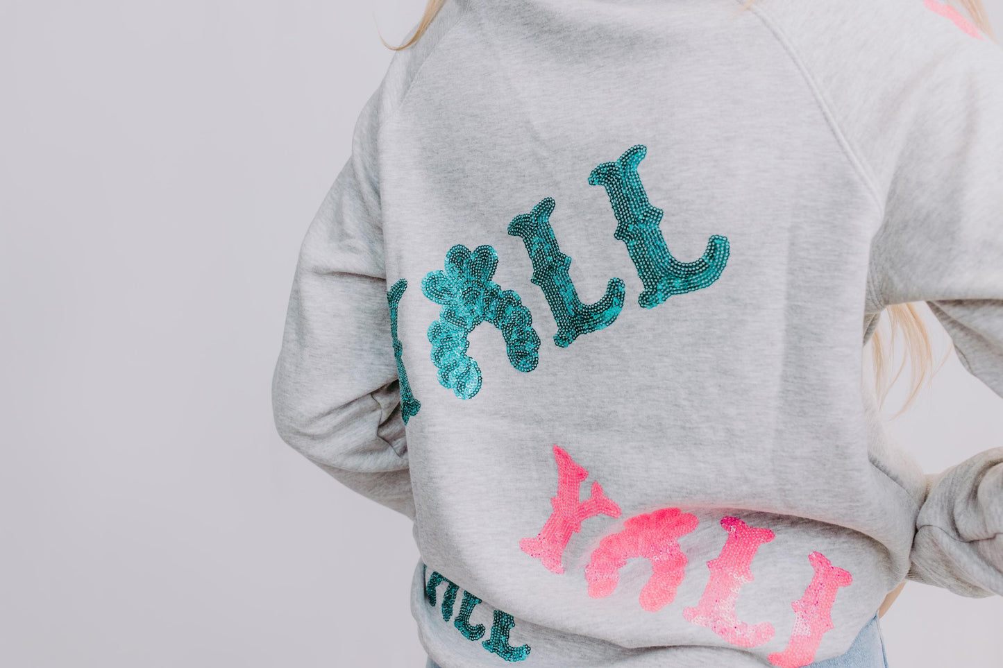 MK528 Yall Sequin Sweatshirt