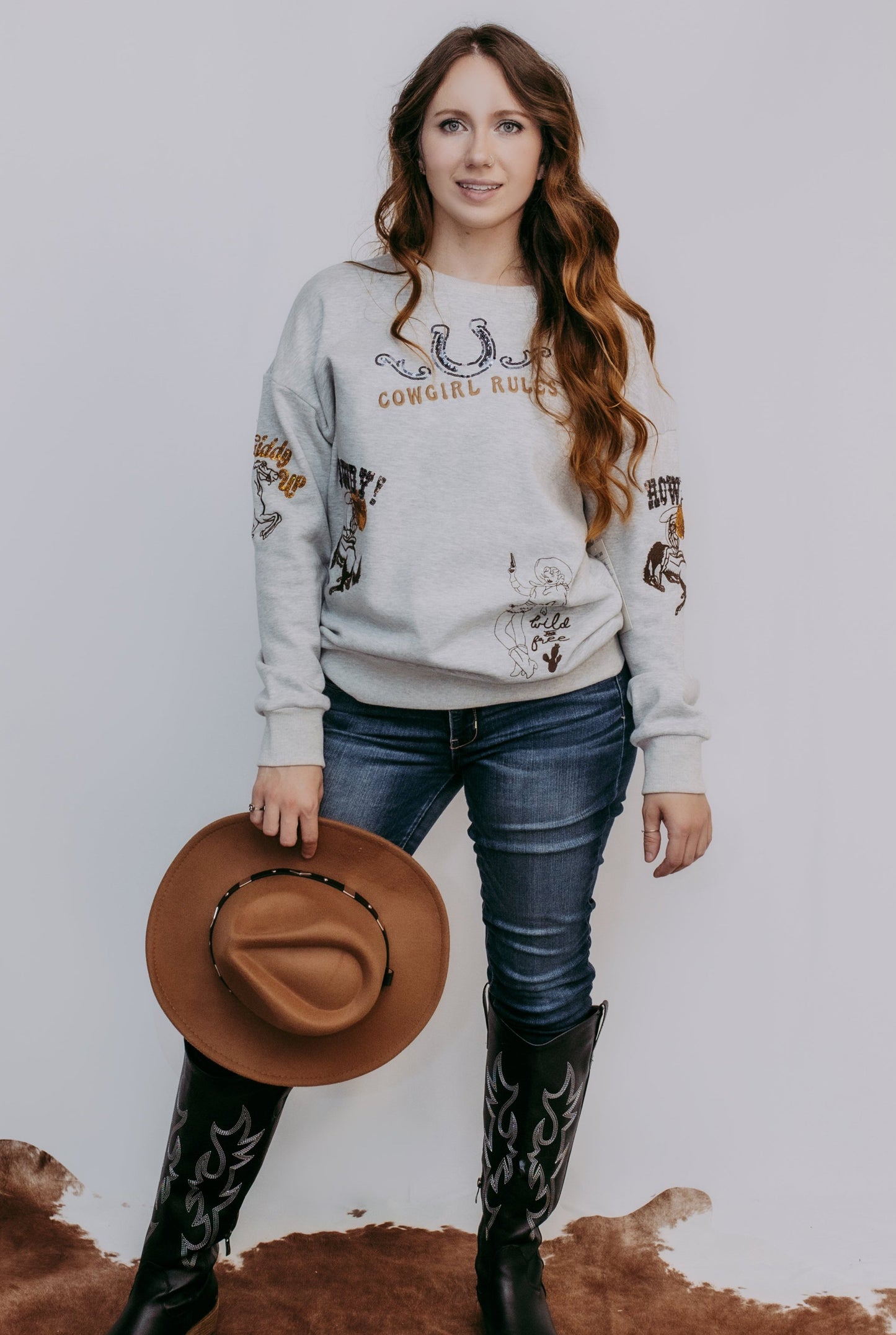 MK585 Cowgirl Rules Sweatshirt