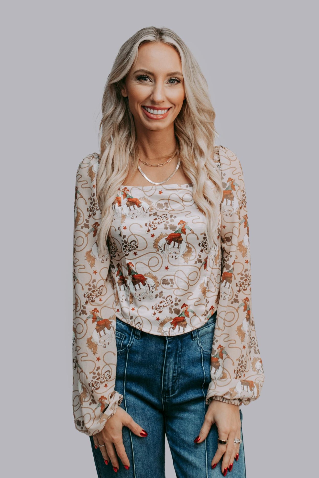 MK665 Rodeo Off Shoulder Blouse