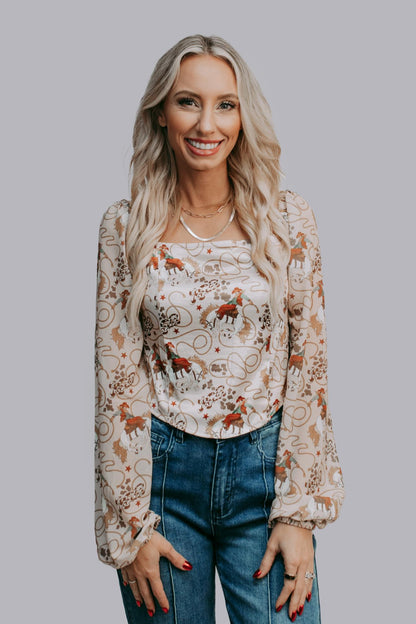 MK665 Rodeo Off Shoulder Blouse