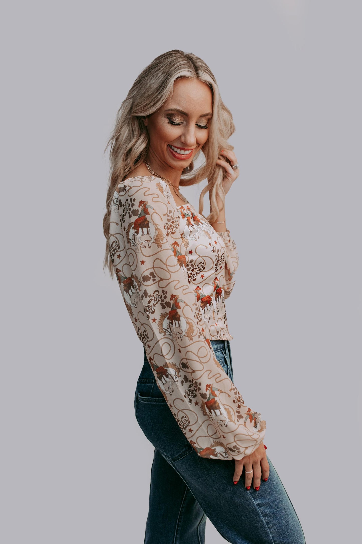 MK665 Rodeo Off Shoulder Blouse