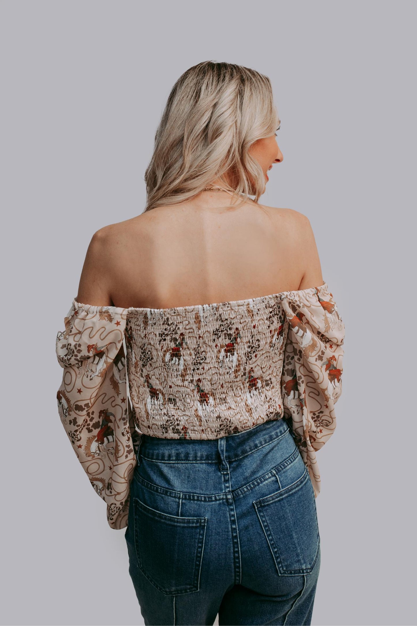 MK665 Rodeo Off Shoulder Blouse