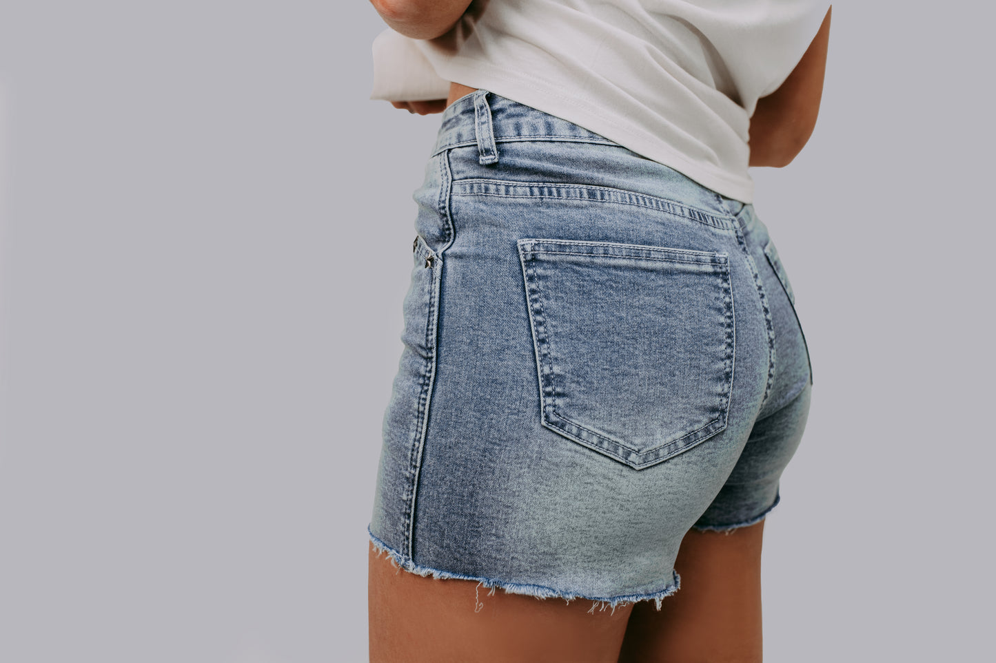 MK634 Stud Denim Shorts