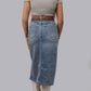 MK637Horse Shoe cut out Denim Skirt