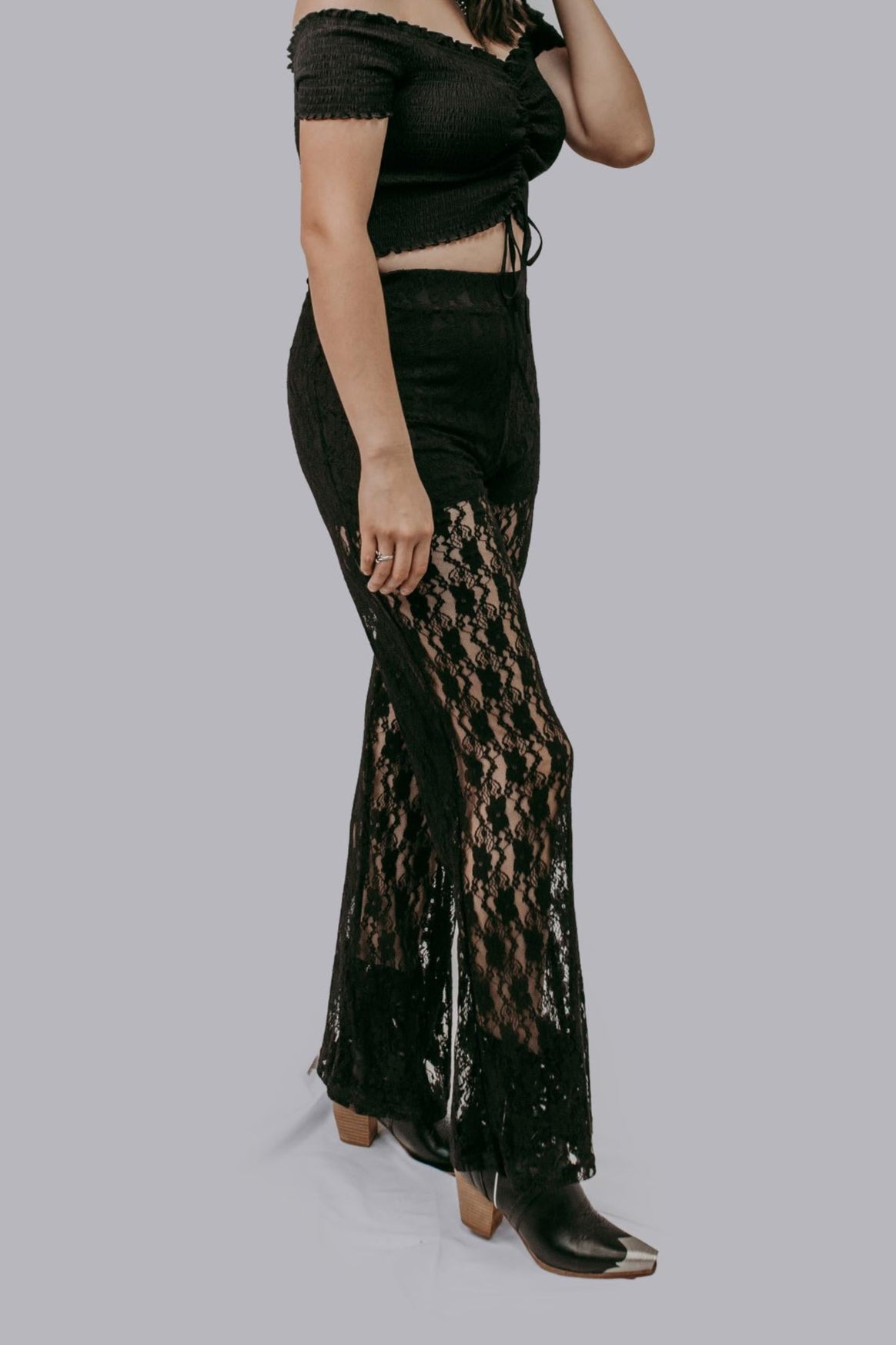 MK644 Lace Flare Pants