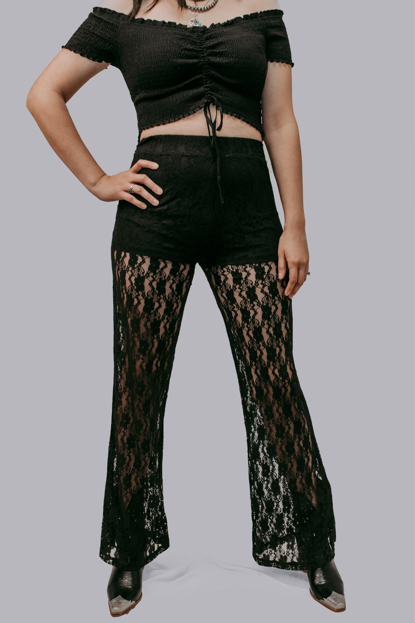 MK644 Lace Flare Pants