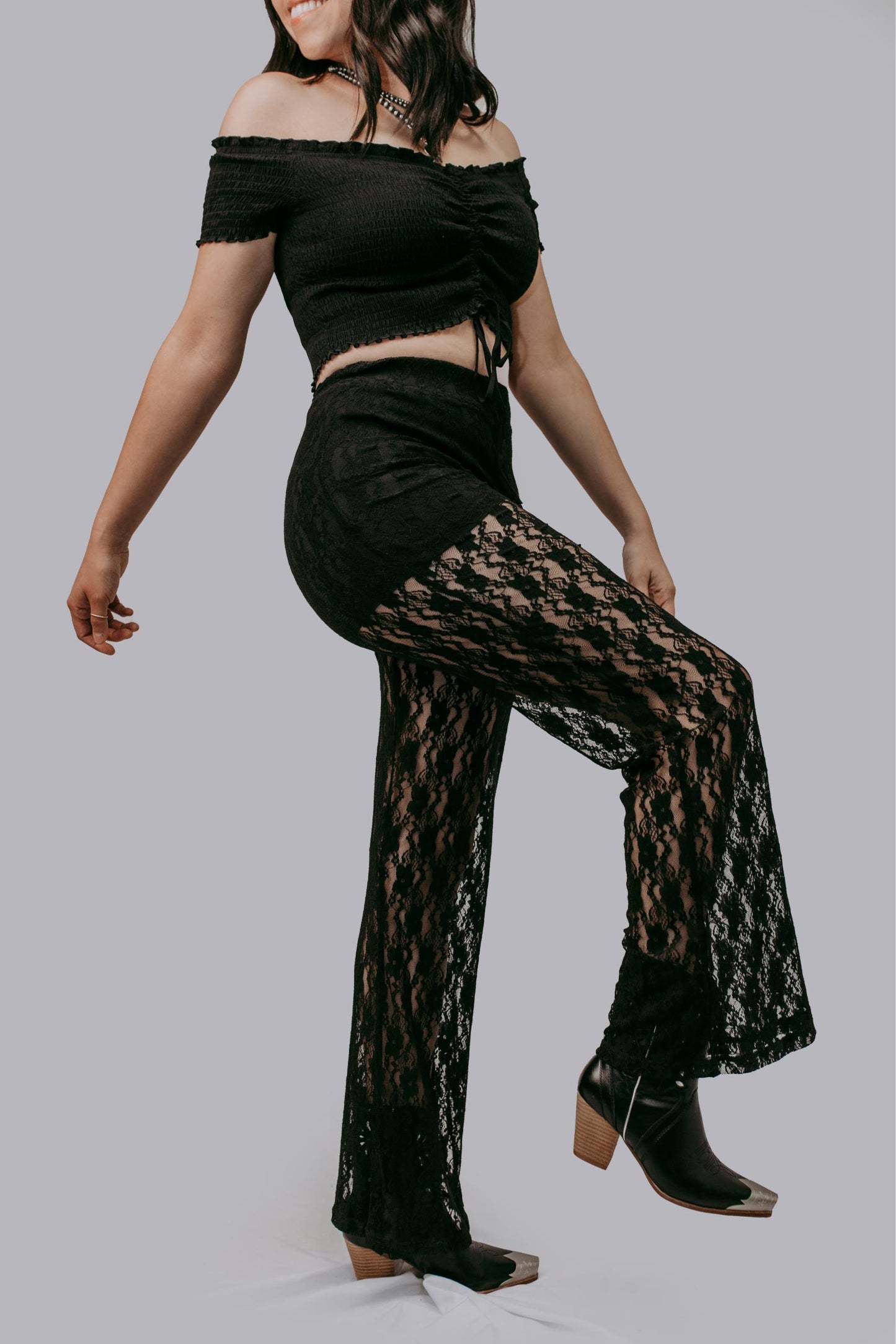 MK644 Lace Flare Pants