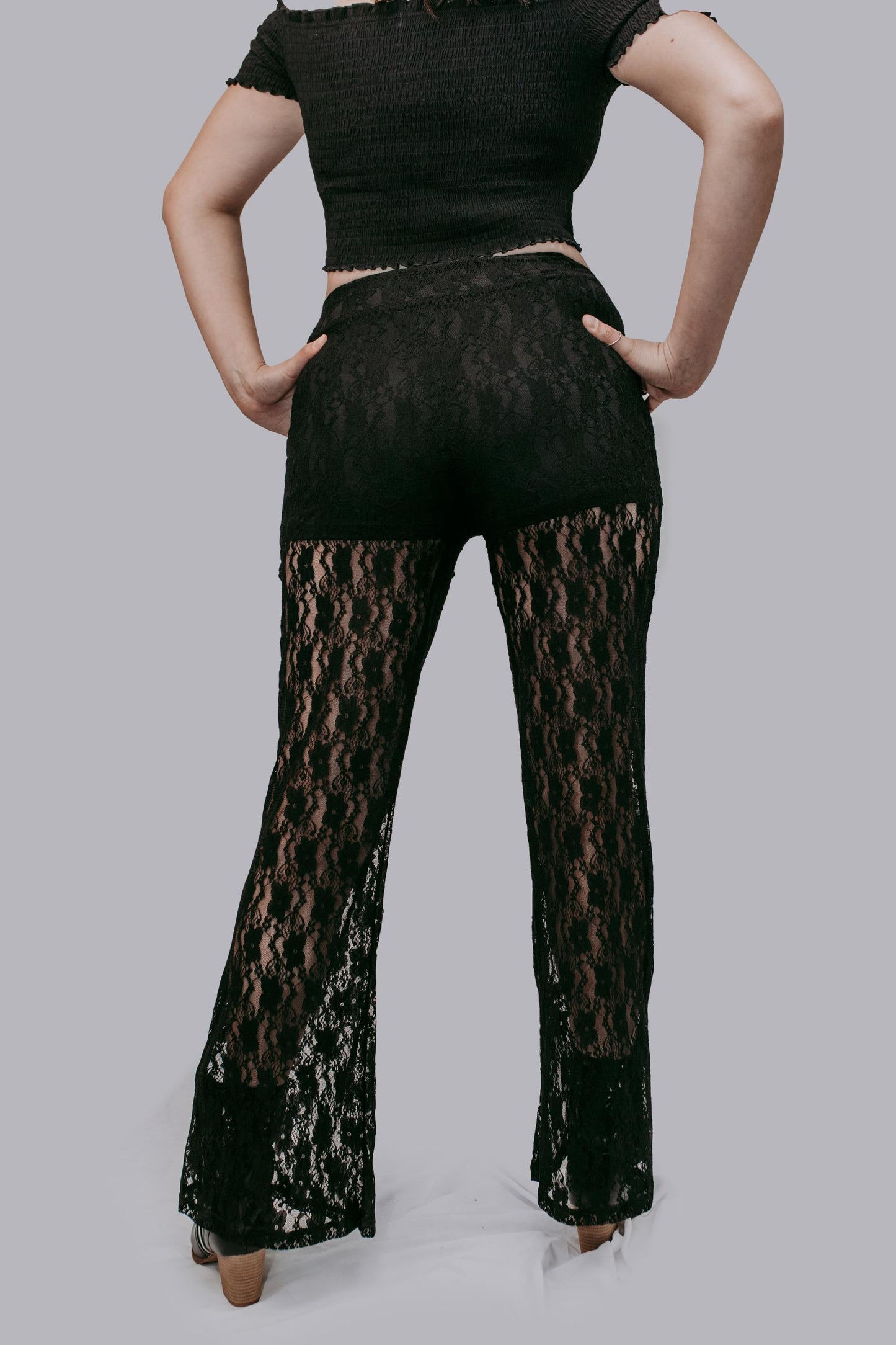 MK644 Lace Flare Pants