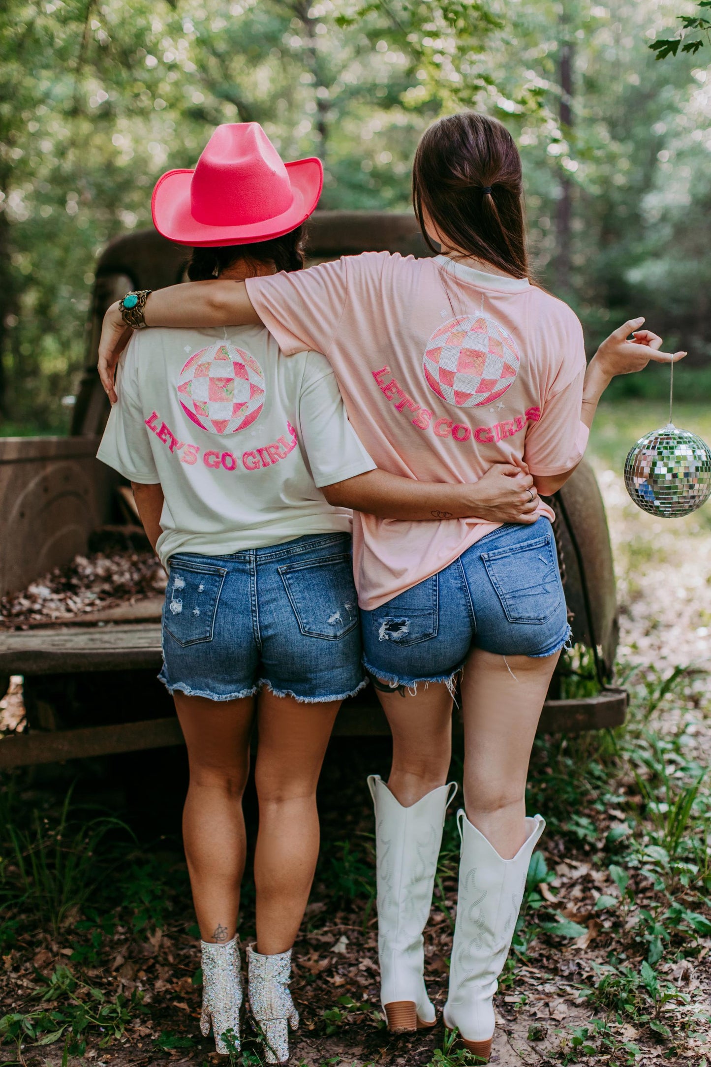 MK333 Cowgirl Hat Embroidery Tee - White