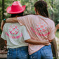 MK333 cowgirl hat Embroidery Tee - Pink