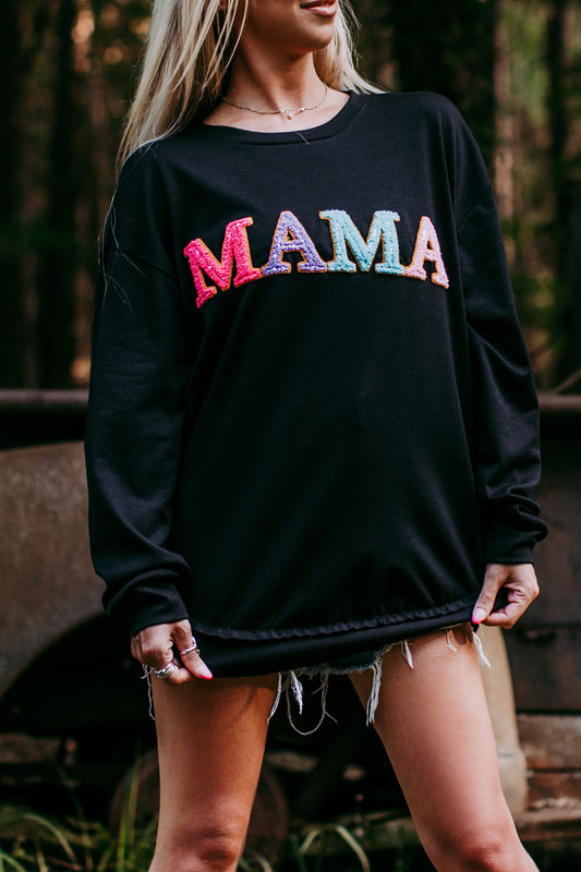 MK393 MAMA Embroidery Sweatshirt