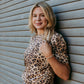 TZ82 Leopard Puff Sleeve Blouse