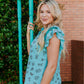TZ91 Branded Ruffled Sleeve Blouse