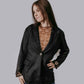 MK722 Faux Leather Blazer