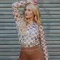 MK712 Mesh Ruffled Bell Pants