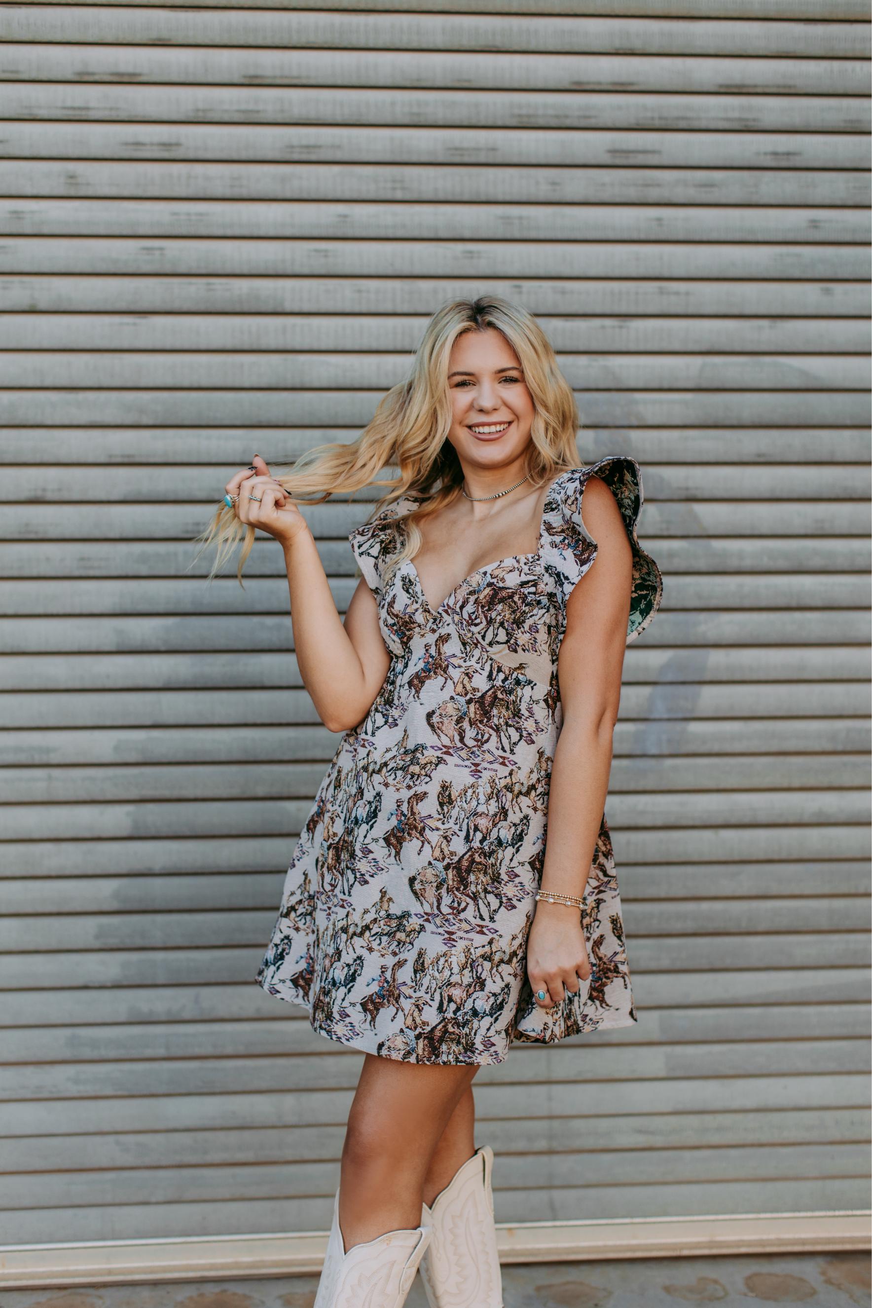 MK693 Buckaroo Velvet Ribbon Dress – Merigold Kiss Wholesale