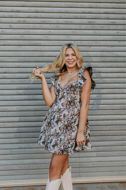 MK693 Buckaroo Velvet Ribbon Dress