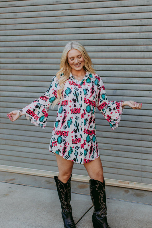 TZ92 Howdy Button Down Tunic