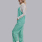 MK470 Acid Washed Jumpsuit - Turquoise