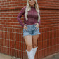 MK716 Aztec Embroidered Mesh Top