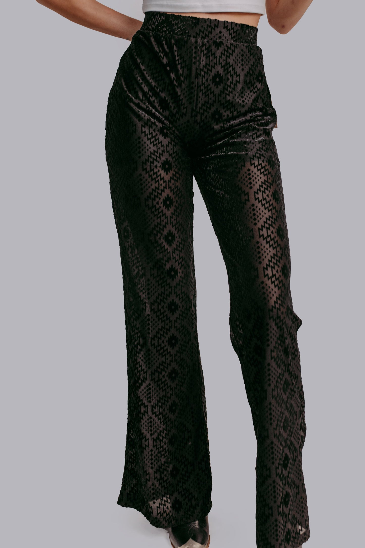 MK595 Burn Out Aztec Mesh Pants PLUS