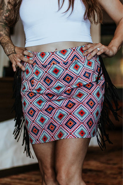 MK321 Fringed Filly SKORT - Aztec