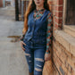 MK715 Western Checkered Mesh Top