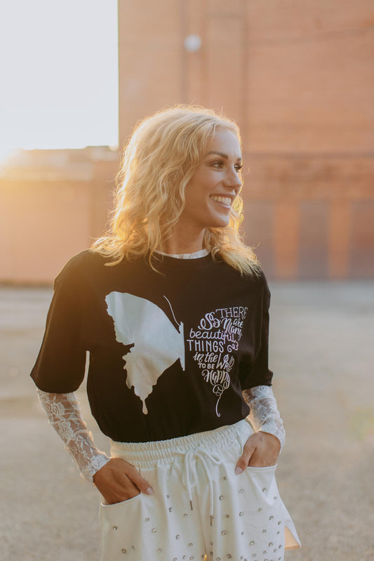MK493 Butterfly Gold Foil SL Tee