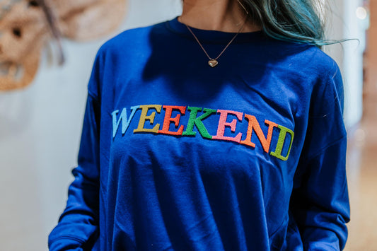 MK303 Take Me to the Weekend 3D Embroidered LS Tee