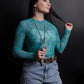 MK534 All About Country 3D LS Mesh Top - Turquoise